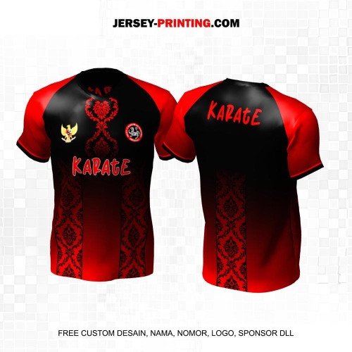 Jersey Karate Hitam Motif Batik 16