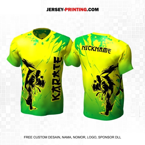 Jersey Karate Kuning Hijau Motif Abstrak 278