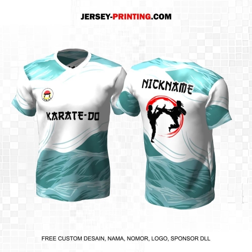 Jersey Karate Putih Tosca Motif Abstrak 279