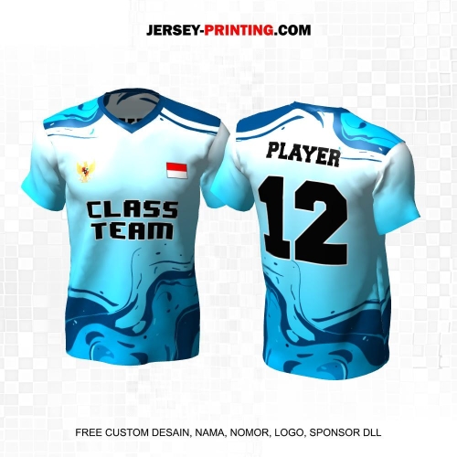 Jersey Kelas Biru Motif Abstrak 192