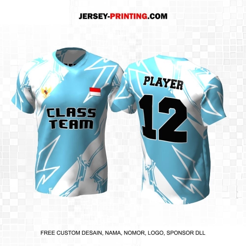 Jersey Kelas Biru Putih Motif Abstrak 105