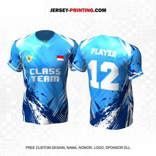 Jersey Kelas Biru Putih Motif Abstrak 212