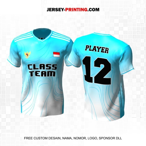 Jersey Kelas Biru Putih Motif Liquid 113