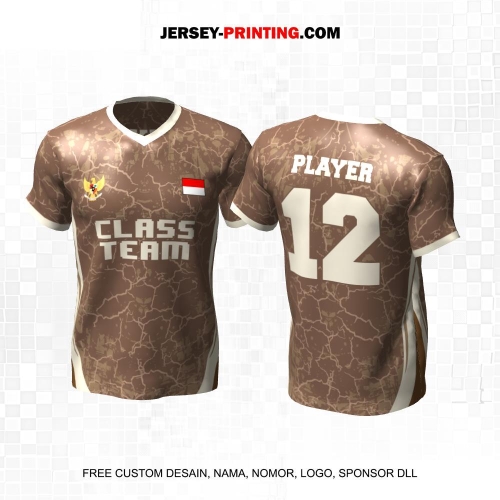 Jersey Kelas Coklat Motif Abstrak 51