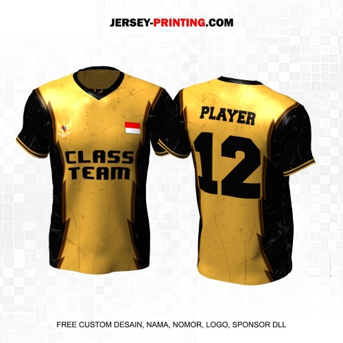 Jersey Kelas Gold Hitam Motif Abstrak 138