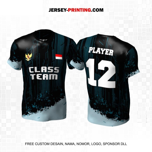 Jersey Kelas Hitam Tosca Motif Abstrak Garis 104