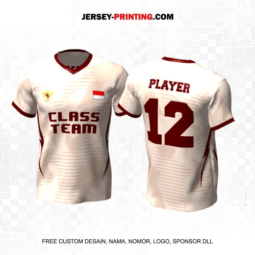 Jersey Kelas Krem Maroon Motif Abstrak 150