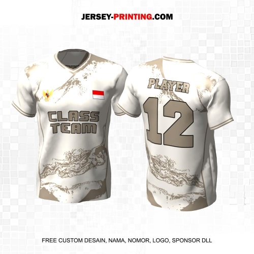Jersey Kelas Krem Motif Abstrak Marble 106