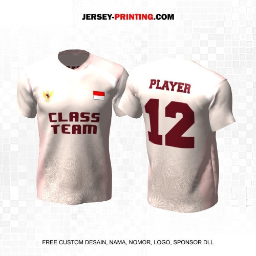 Jersey Kelas Krem Pink Nude Motif Batik 96