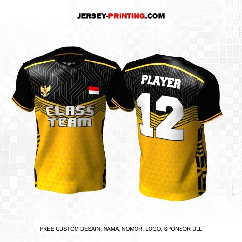 Jersey Kelas Kuning Hitam Motif Geometris Line Triangle 130