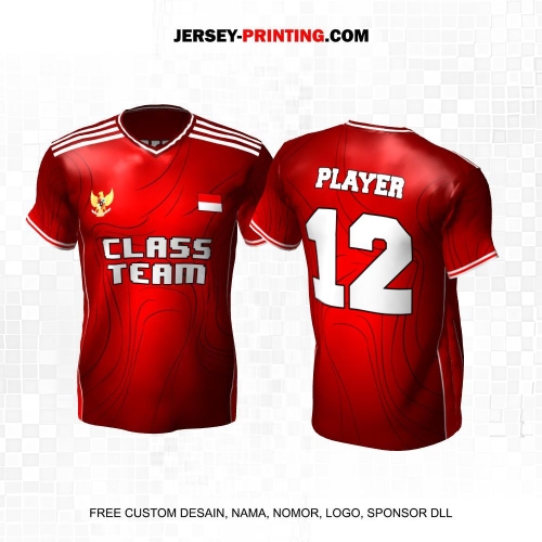 Jersey Kelas Merah Motif Liquid 112