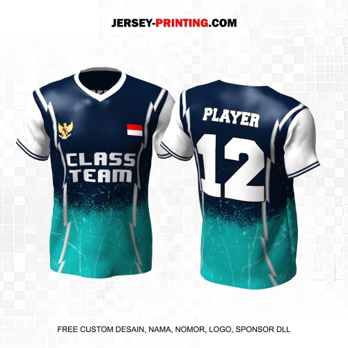 Jersey Kelas Navy Putih Tosca Motif Abstrak 171