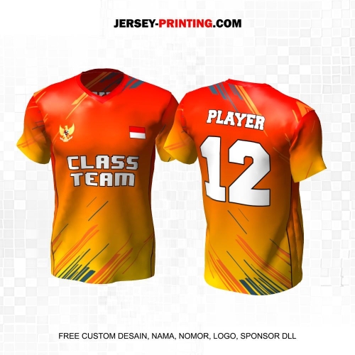 Jersey Kelas Orange Motif Abstrak 117
