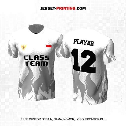 Jersey Kelas Putih Abu Motif Honeycomb Api 143