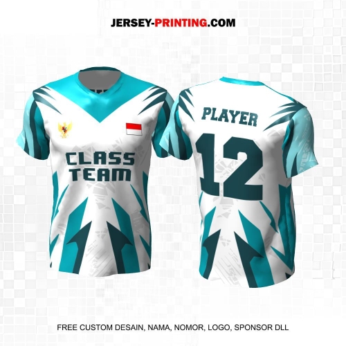 Jersey Kelas Putih Tosca Motif Abstrak 186