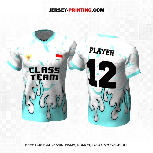 Jersey Kelas Putih Tosca Motif Abstrak Api 140