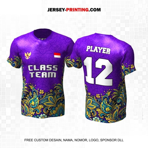 Jersey Kelas Ungu Kuning Tosca Motif Batik 167