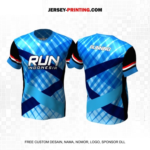 Jersey Lari Biru Motif Abstrak 22