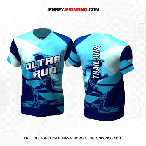 Jersey Lari Biru Motif Abstrak 613