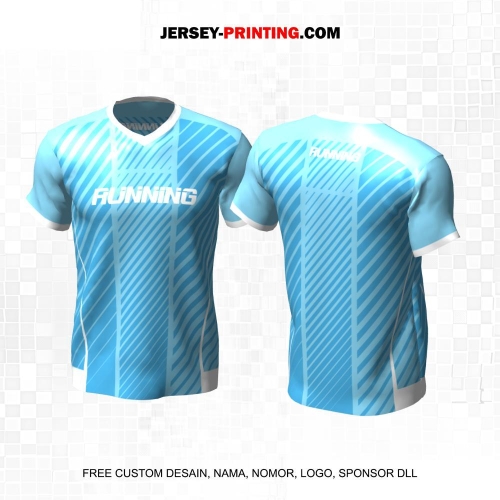 Jersey Lari Biru Motif Garis 20