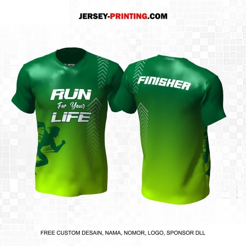 Jersey Lari Gradasi Hijau 654