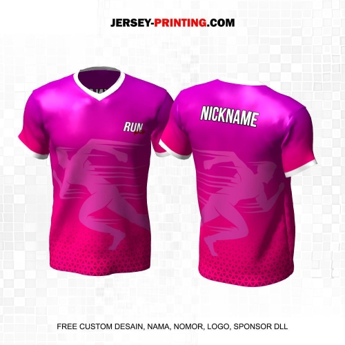 Jersey Lari Gradasi Ungu Pink Motif Triangle 466