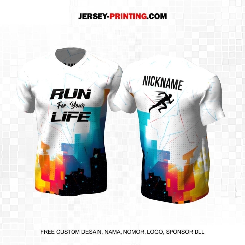 Jersey Lari Warna Warni Motif Abstrak 526