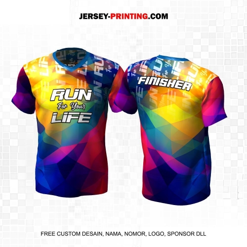 Jersey Lari Warna Warni Motif Abstrak 592