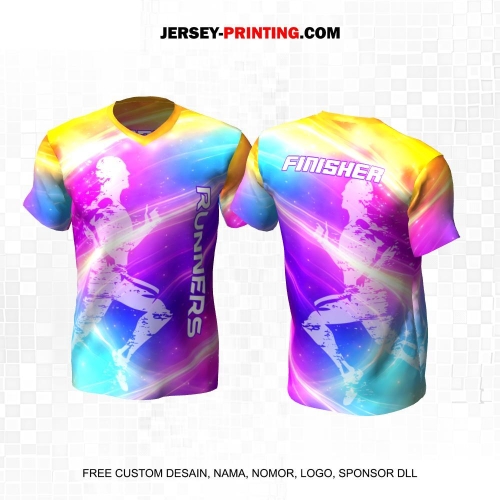 Jersey Lari Warna Warni Motif Kilat Cahaya 618