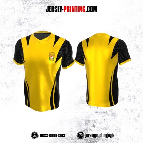 Jersey Militer Tentara TNI AD Angkatan Darat Kuning Hitam Abu-abu Motif Honeycomb