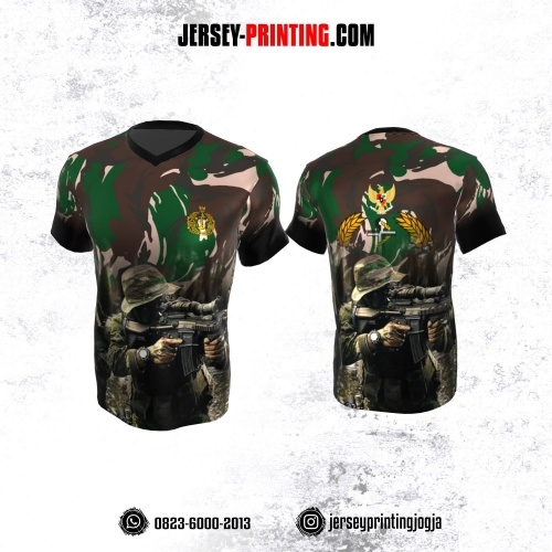 Jersey Militer Tentara TNI AL Angkatan Laut Motif Loreng Coklat Hijau