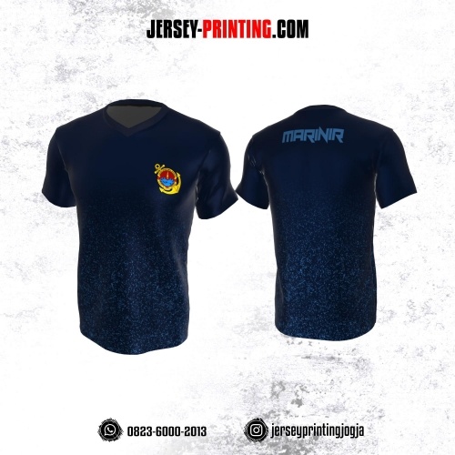 Jersey Militer Tentara TNI AL Angkatan Laut Navy Biru Motif Bercak