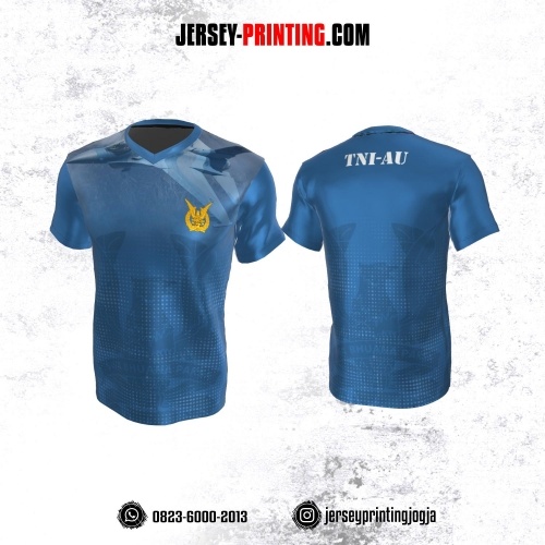 Jersey Militer Tentara TNI AU Angkatan Udara Biru Motif Polkadot
