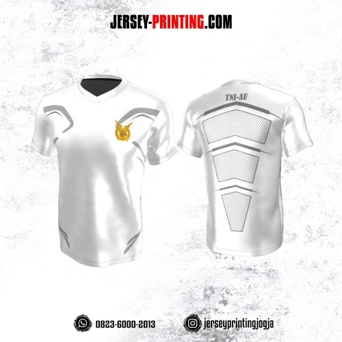 Jersey Militer Tentara TNI AU Angkatan Udara Putih Abu-abu Motif Polkadot