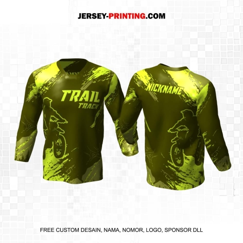 Jersey Motor Trail Motocross Hijau Army Motif Abstrak 47