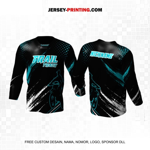 Jersey Motor Trail Motocross Hitam Putih Tosca Motif Abstrak Polkadot 56