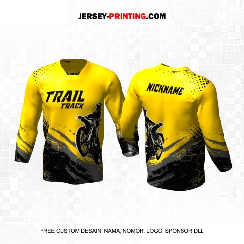 Jersey Motor Trail Motocross Kuning Hitam Abu Motif Abstrak 60