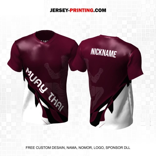 Jersey Muay Thai Ungu Putih Motif Abstrak 14
