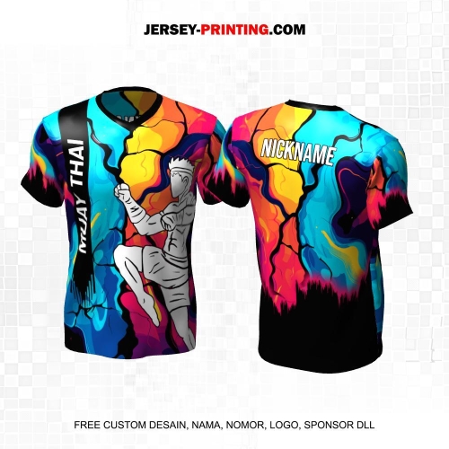 Jersey Muay Thai Warna Warni Motif Abstrak 08