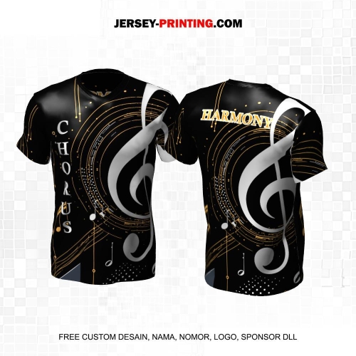 Jersey Musik Kesenian Hitam Abu Gold Motif Spiral Tangga Nada 04