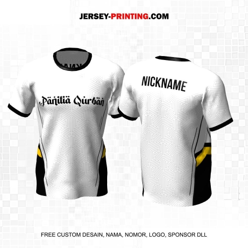 Jersey Muslim Islami Idul Adha Qurban Putih Abu Hitam Kuning Motif Geometris 21