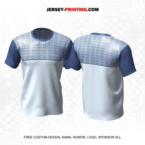 Jersey Muslim Islami Ramadhan Idul Fitri Biru Motif Geometris 43