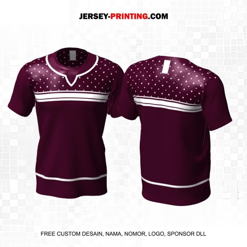 Jersey Muslim Islami Ramadhan Idul Fitri Burgundy Motif Garis Geomteris 17