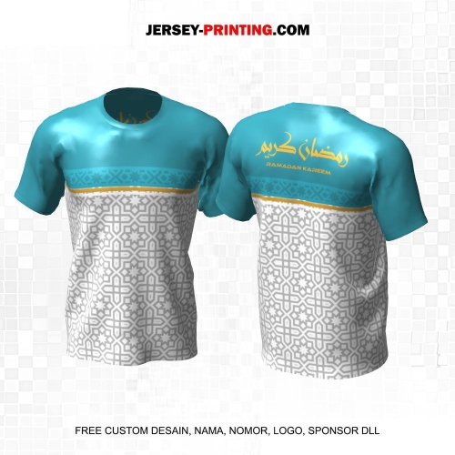 Jersey Muslim Islami Ramadhan Idul Fitri Putih Abu Tosca Motif Geometris 38