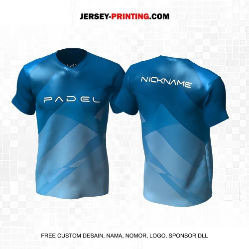 Jersey Olahraga Sport Padel Biru Motif Abstrak 41