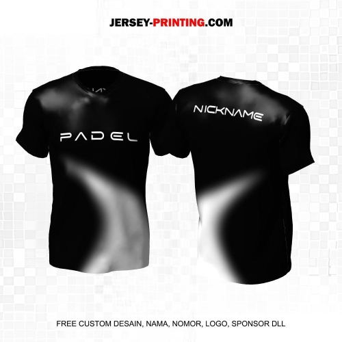 Jersey Olahraga Sport Padel Hitam Putih 21