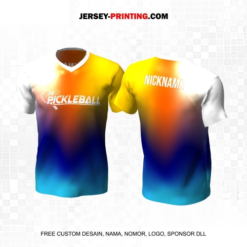Jersey Olahraga Sport Pickleball Gradasi Warna Warni 32