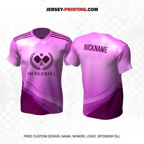 Jersey Olahraga Sport Pickleball Ungu Motif Garis Lengkung 04
