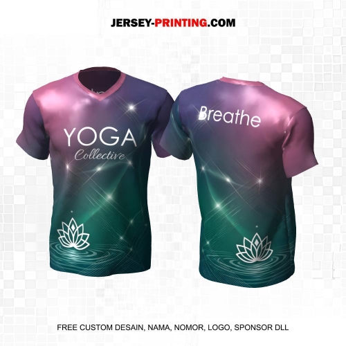 Jersey Olahraga Yoga Ungu Hijau Motif Blink Blink 08