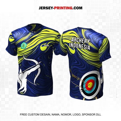 Jersey Panahan Biru Hijau Motif Liquid 175